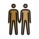 OpenMoji 13.1  👨🏾‍🤝‍👨🏽  Men Holding Hands: Medium-dark Skin Tone, Medium Skin Tone Emoji