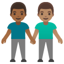 Google (Android 12L)  👨🏾‍🤝‍👨🏽  Men Holding Hands: Medium-dark Skin Tone, Medium Skin Tone Emoji