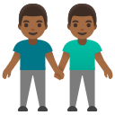 Google (Android 12L)  👬🏾  Men Holding Hands: Medium-dark Skin Tone Emoji