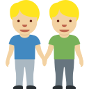 Twitter (Twemoji 14.0)  👬🏼  Men Holding Hands: Medium-light Skin Tone Emoji