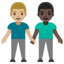 Google (Android 12L)  👨🏼‍🤝‍👨🏿  Men Holding Hands: Medium-light Skin Tone, Dark Skin Tone Emoji