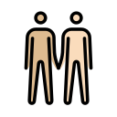 OpenMoji 13.1  👨🏼‍🤝‍👨🏻  Men Holding Hands: Medium-light Skin Tone, Light Skin Tone Emoji