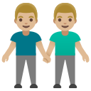 Google (Android 12L)  👬🏼  Men Holding Hands: Medium-light Skin Tone Emoji