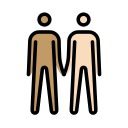 OpenMoji 13.1  👨🏽‍🤝‍👨🏻  Men Holding Hands: Medium Skin Tone, Light Skin Tone Emoji