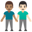 Google (Android 12L)  👨🏽‍🤝‍👨🏻  Men Holding Hands: Medium Skin Tone, Light Skin Tone Emoji