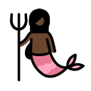 OpenMoji 13.1  🧜🏿‍♀️  Mermaid: Dark Skin Tone Emoji