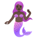 Google (Android 12L)  🧜🏿‍♀️  Mermaid: Dark Skin Tone Emoji