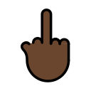 OpenMoji 13.1  🖕🏿  Middle Finger: Dark Skin Tone Emoji