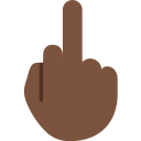 Twitter (Twemoji 14.0)  🖕🏿  Middle Finger: Dark Skin Tone Emoji