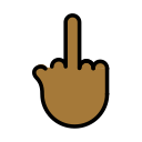 OpenMoji 13.1  🖕🏾  Middle Finger: Medium-dark Skin Tone Emoji