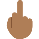 Twitter (Twemoji 14.0)  🖕🏾  Middle Finger: Medium-dark Skin Tone Emoji