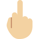 Twitter (Twemoji 14.0)  🖕🏼  Middle Finger: Medium-light Skin Tone Emoji