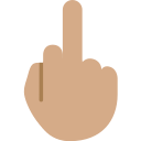 Twitter (Twemoji 14.0)  🖕🏽  Middle Finger: Medium Skin Tone Emoji