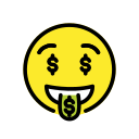 OpenMoji 13.1  🤑  Money-mouth Face Emoji