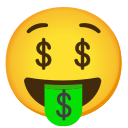 Google (Android 12L)  🤑  Money-mouth Face Emoji