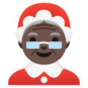 Google (Android 12L)  🤶🏿  Mrs. Claus: Dark Skin Tone Emoji