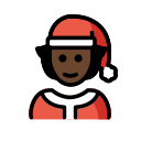 OpenMoji 13.1  🧑🏿‍🎄  Mx Claus: Dark Skin Tone Emoji