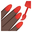 Google (Android 12L)  💅🏿  Nail Polish: Dark Skin Tone Emoji