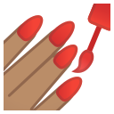 Google (Android 12L)  💅🏽  Nail Polish: Medium Skin Tone Emoji