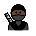OpenMoji 13.1  🥷🏿  Ninja: Dark Skin Tone Emoji