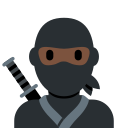 Twitter (Twemoji 14.0)  🥷🏿  Ninja: Dark Skin Tone Emoji