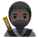 Google (Android 12L)  🥷🏿  Ninja: Dark Skin Tone Emoji