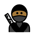 OpenMoji 13.1  🥷🏾  Ninja: Medium-dark Skin Tone Emoji