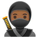 Google (Android 12L)  🥷🏾  Ninja: Medium-dark Skin Tone Emoji
