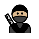 OpenMoji 13.1  🥷🏼  Ninja: Medium-light Skin Tone Emoji