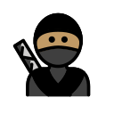 OpenMoji 13.1  🥷🏽  Ninja: Medium Skin Tone Emoji