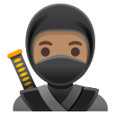 Google (Android 12L)  🥷🏽  Ninja: Medium Skin Tone Emoji