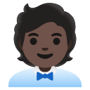Google (Android 12L)  🧑🏿‍💼  Office Worker: Dark Skin Tone Emoji