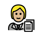 OpenMoji 13.1  🧑🏼‍💼  Office Worker: Medium-light Skin Tone Emoji