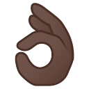 Google (Android 12L)  👌🏿  OK Hand: Dark Skin Tone Emoji