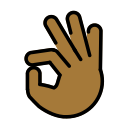 OpenMoji 13.1  👌🏾  OK Hand: Medium-dark Skin Tone Emoji