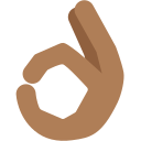 Twitter (Twemoji 14.0)  👌🏾  OK Hand: Medium-dark Skin Tone Emoji