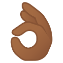 Google (Android 12L)  👌🏾  OK Hand: Medium-dark Skin Tone Emoji