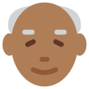 Twitter (Twemoji 14.0)  👴🏾  Old Man: Medium-dark Skin Tone Emoji