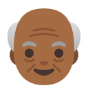 Google (Android 12L)  👴🏾  Old Man: Medium-dark Skin Tone Emoji