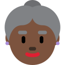 Twitter (Twemoji 14.0)  👵🏿  Old Woman: Dark Skin Tone Emoji