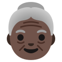 Google (Android 12L)  👵🏿  Old Woman: Dark Skin Tone Emoji
