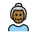 OpenMoji 13.1  👵🏾  Old Woman: Medium-dark Skin Tone Emoji