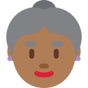 Twitter (Twemoji 14.0)  👵🏾  Old Woman: Medium-dark Skin Tone Emoji