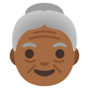 Google (Android 12L)  👵🏾  Old Woman: Medium-dark Skin Tone Emoji