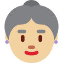 Twitter (Twemoji 14.0)  👵🏼  Old Woman: Medium-light Skin Tone Emoji