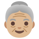 Google (Android 12L)  👵🏼  Old Woman: Medium-light Skin Tone Emoji