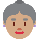 Twitter (Twemoji 14.0)  👵🏽  Old Woman: Medium Skin Tone Emoji