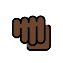 OpenMoji 13.1  👊🏿  Oncoming Fist: Dark Skin Tone Emoji