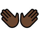 OpenMoji 13.1  👐🏿  Open Hands: Dark Skin Tone Emoji