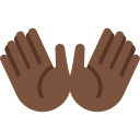 Twitter (Twemoji 14.0)  👐🏿  Open Hands: Dark Skin Tone Emoji
